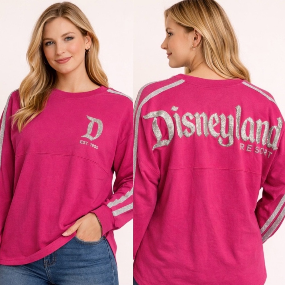 NWT Disney Parks Disneyland Resort Spirit Jersey Imagination Hot Pink/Silver - S